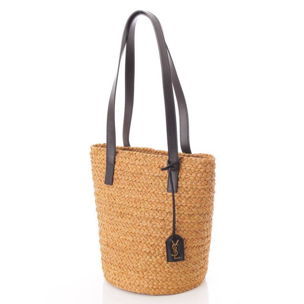 Saint Laurent Panier Raffia Basket Tote Bag Brown - Picture 2 of 8